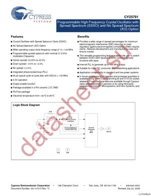 CY25701FLXIT datasheet  